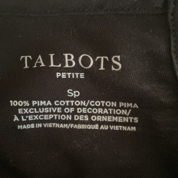 Talbots short sleeve black and black/white plaid sweater - Picture 3 of 3